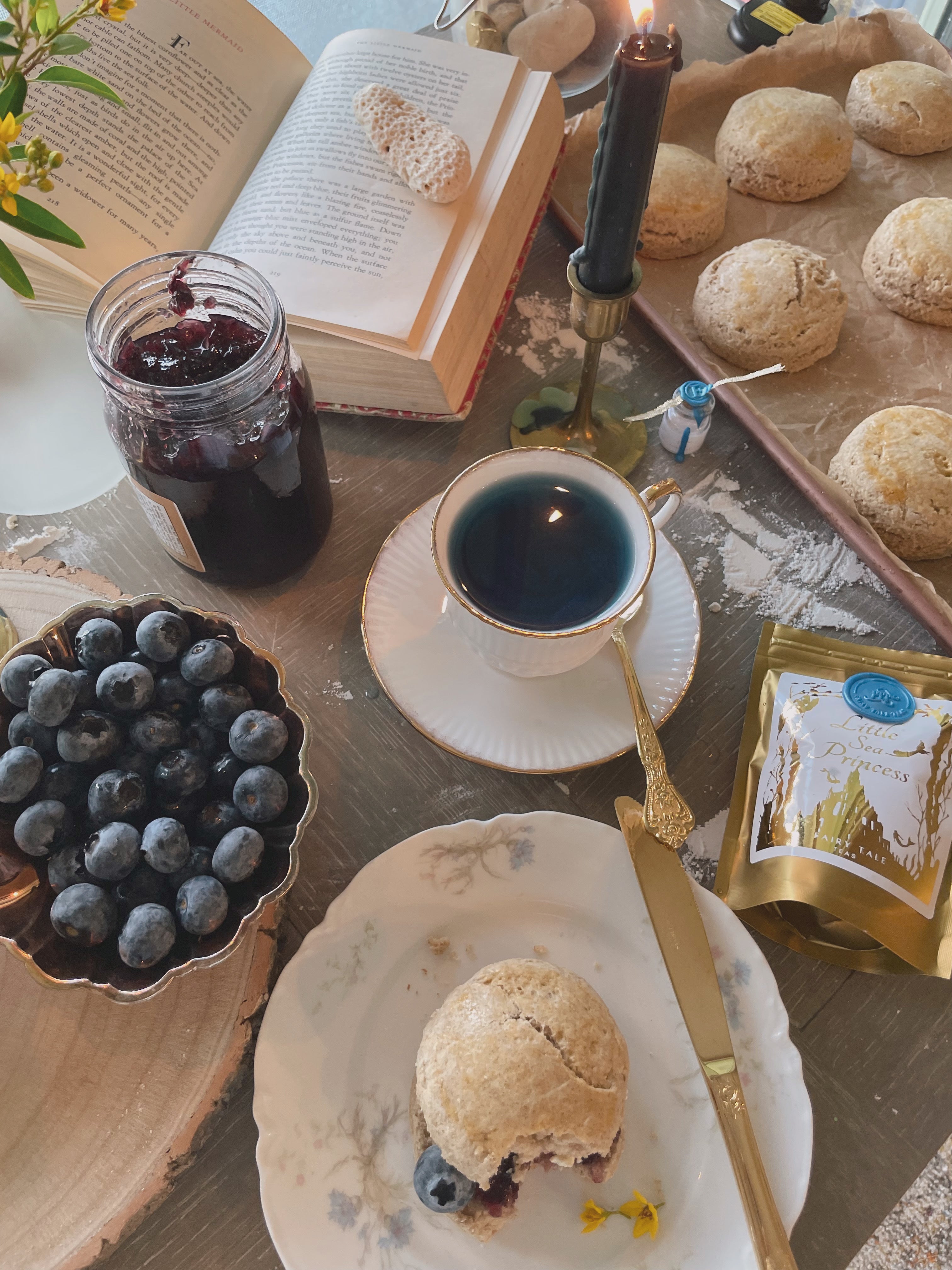 A Mermaid's Delight: Rye Flour Scones and Little Sea Princess Tea